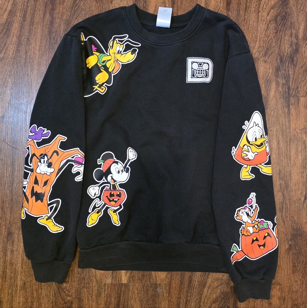 Disney Black Crewneck Halloween Sweatshirt